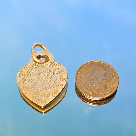 Vintage Tiffany & Company NY Heart Charm Pendant Notes Silver .925 - Picture 4 of 6